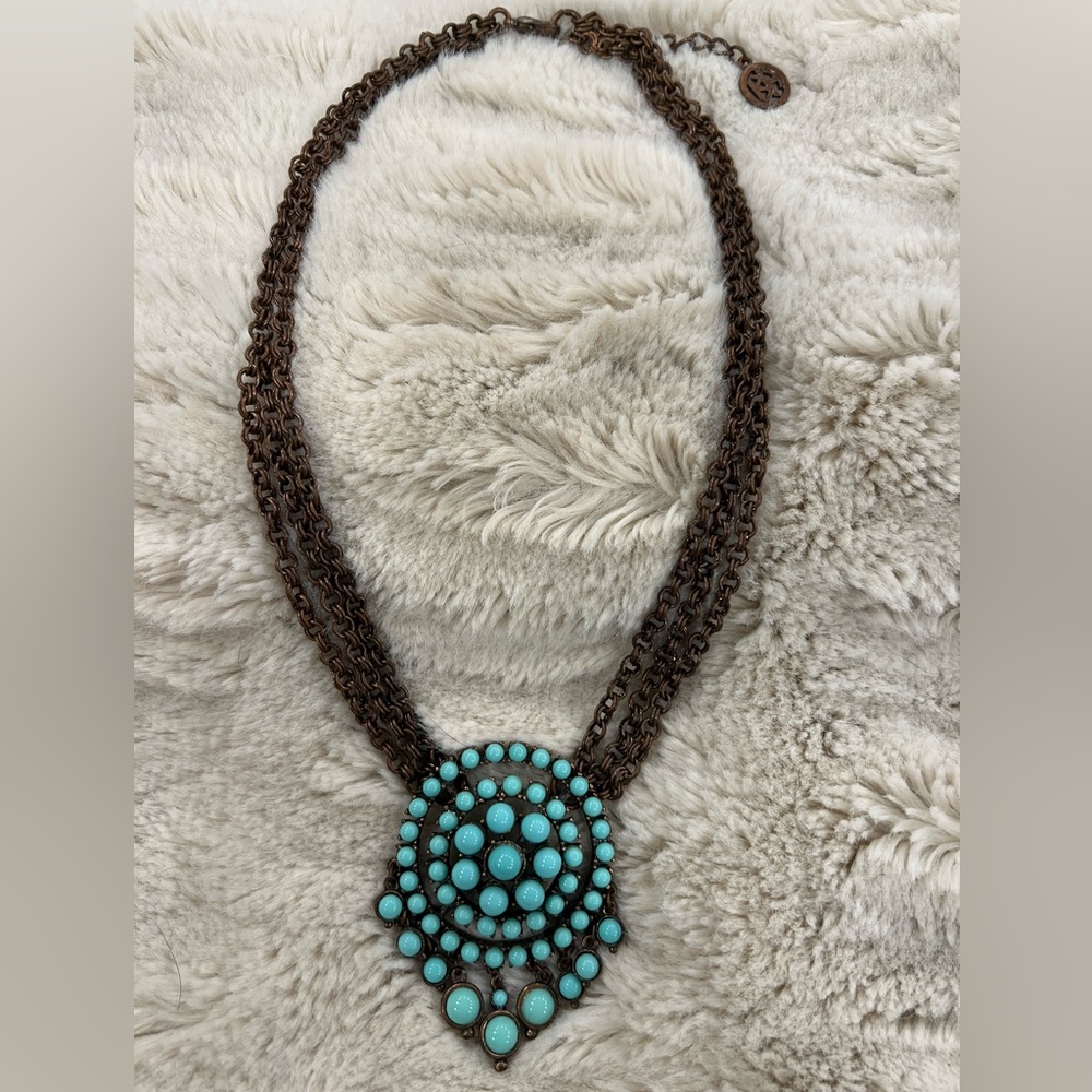 Ben-Amun jewelry:faux turquoise multi strand necklace
